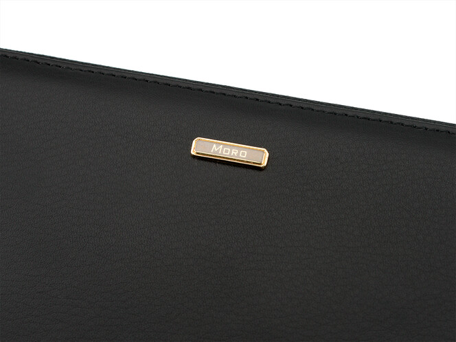 Женский кошелек - клатч из натуральной кожи Moro&Jenny 6112 A чёрный, Цвет: Черный, Тип и  фактура кожи: гладкая, фото , изображение 6