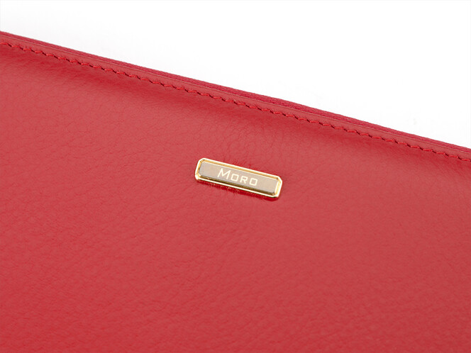 Женский кошелек - клатч из натуральной кожи Moro&Jenny 6112 E красный, Цвет: Красный, Тип и  фактура кожи: гладкая, фото , изображение 7
