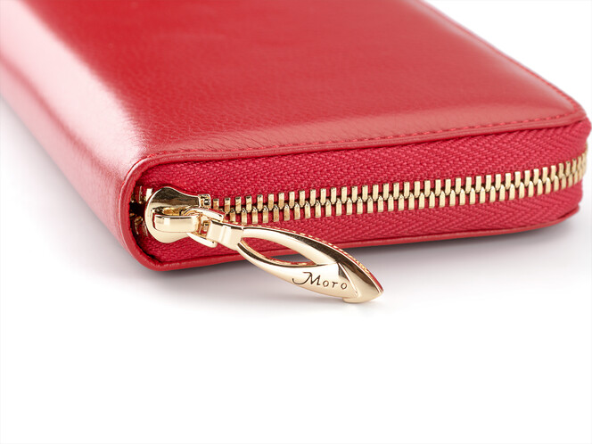 Женский кошелек - клатч из натуральной кожи Moro&Jenny 6112 E красный, Цвет: Красный, Тип и  фактура кожи: гладкая, фото , изображение 6