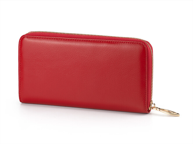 Женский кошелек - клатч из натуральной кожи Moro&Jenny 6112 E красный, Цвет: Красный, Тип и  фактура кожи: гладкая, фото , изображение 2