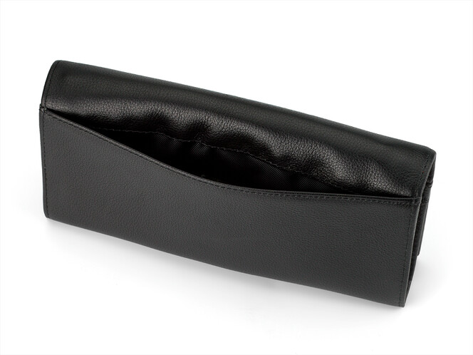 Кожаный женский кошелек Valentino 802 A Black чёрный, Цвет: Черный, Тип и  фактура кожи: гладкая, фото , изображение 6