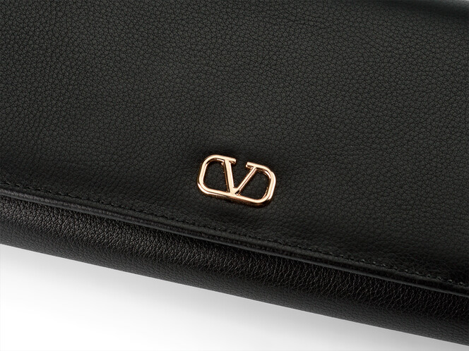 Кожаный женский кошелек Valentino 802 A Black чёрный, Цвет: Черный, Тип и  фактура кожи: гладкая, фото , изображение 7