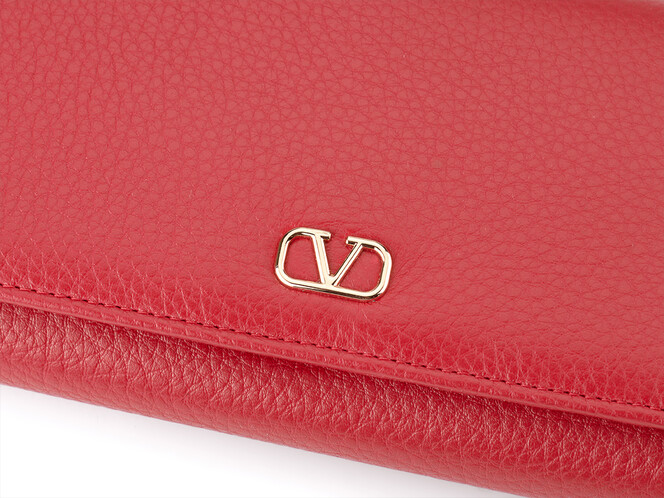 Кожаный женский кошелек Valentino 802 E Red красный, Цвет: Красный, Тип и  фактура кожи: гладкая, фото , изображение 7