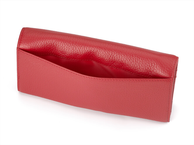 Кожаный женский кошелек Valentino 802 E Red красный, Цвет: Красный, Тип и  фактура кожи: гладкая, фото , изображение 6