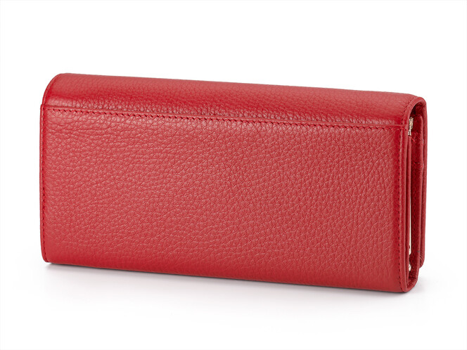 Кожаный женский кошелек Valentino 802 E Red красный, Цвет: Красный, Тип и  фактура кожи: гладкая, фото , изображение 2