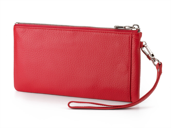 Женский кожаный кошелёк - клатч Nicole Richie 8893 E красный, Цвет: Красный, Тип и  фактура кожи: зернистая, фото , изображение 2