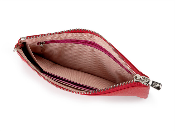 Женский кожаный кошелёк - клатч Nicole Richie 8893 E красный, Цвет: Красный, Тип и  фактура кожи: зернистая, фото , изображение 4