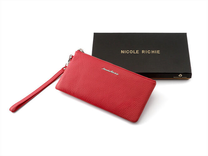 Женский кожаный кошелёк - клатч Nicole Richie 8893 E красный, Цвет: Красный, Тип и  фактура кожи: зернистая, фото , изображение 9