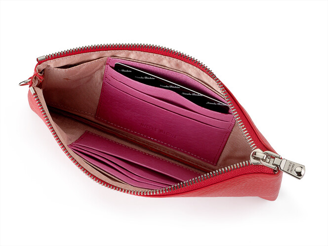 Женский кожаный кошелёк - клатч Nicole Richie 8893 E красный, Цвет: Красный, Тип и  фактура кожи: зернистая, фото , изображение 3