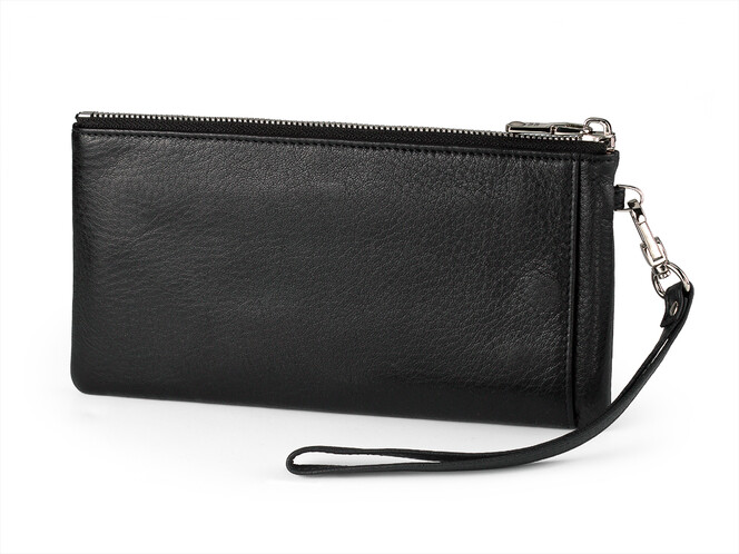 Женский кожаный кошелёк - клатч Nicole Richie 8893 A черный, Цвет: Черный, Тип и  фактура кожи: зернистая, фото , изображение 2