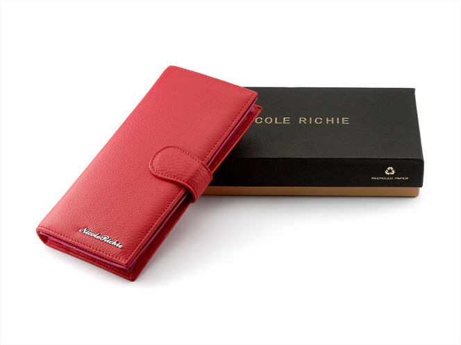 Стильний жіночий гаманець з натуральної шкіри Nicole Richie 8895 Е червоний, Колір: Червоний, Тип і фактура шкіри: гладка+зерниста, фото , зображення 8