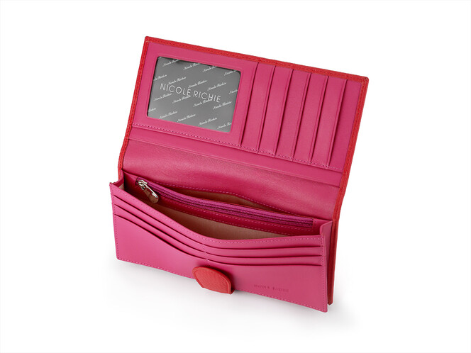 Стильний жіночий гаманець з натуральної шкіри Nicole Richie 8895 Е червоний, Колір: Червоний, Тип і фактура шкіри: гладка+зерниста, фото , зображення 3
