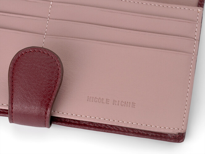 Стильный женский кошелек из натуральной кожи Nicole Richie 8895 Z бордовый, Цвет: Бордовый, Тип и  фактура кожи: гладкая+зернистая, фото , изображение 5