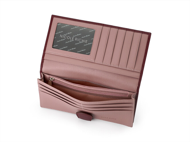 Стильный женский кошелек из натуральной кожи Nicole Richie 8895 Z бордовый, Цвет: Бордовый, Тип и  фактура кожи: гладкая+зернистая, фото , изображение 3
