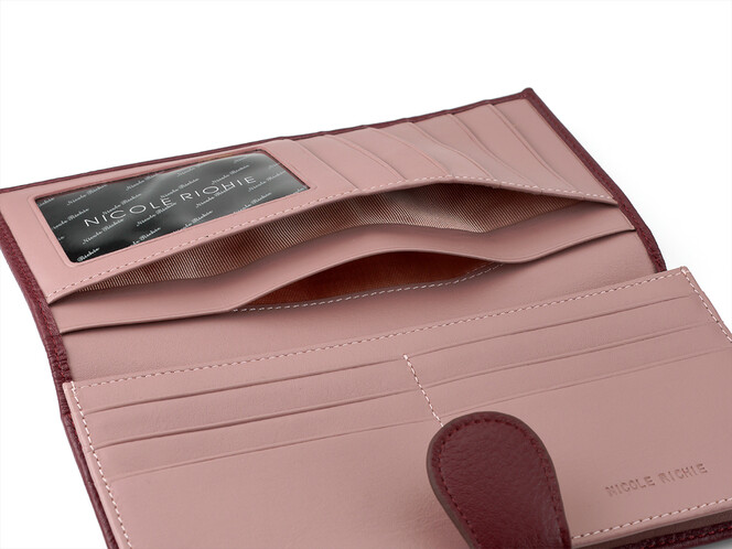 Стильный женский кошелек из натуральной кожи Nicole Richie 8895 Z бордовый, Цвет: Бордовый, Тип и  фактура кожи: гладкая+зернистая, фото , изображение 4