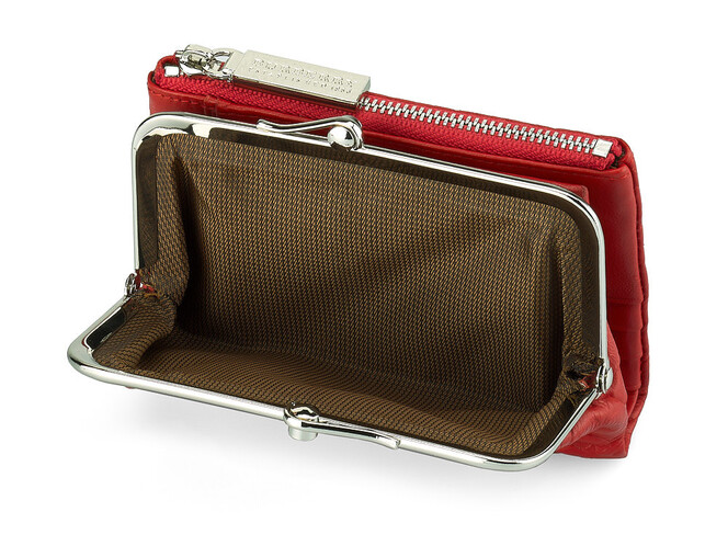 Жіночий гаманець зі шкіри вищого сорту Burberry 5637 E Red червоний, Колір: Червоний, Тип і фактура шкіри: витиснена, фото , зображення 4