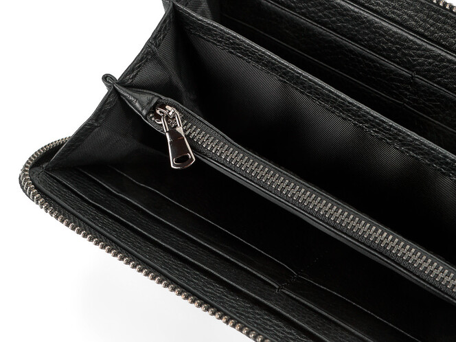Мужской кошелек - клатч с плетеной кожи на молнии LeGRAND collection 162-M22 чёрный, фото , изображение 5