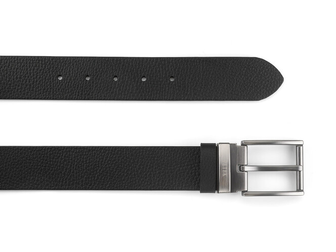 Шкіряний чоловічий ремінь в джинси Petek 1855 4025511-01 чорний, фото , зображення 2