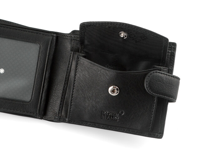 Мужское кожаное портмоне Mont Blanc 3009 чёрный, фото , изображение 6