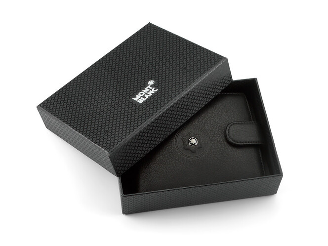 Мужское кожаное портмоне Mont Blanc 3009 чёрный, фото , изображение 10