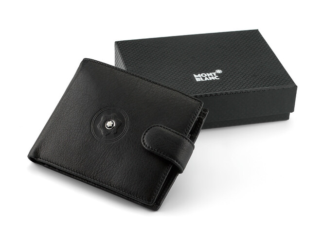 Мужское кожаное портмоне Mont Blanc 3009 чёрный, фото , изображение 9
