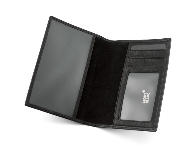 Кожаная обложка для паспорта и карточек Мont Blanc 3011 чёрная, фото , изображение 3