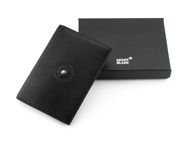 Кожаная обложка для паспорта и карточек Мont Blanc 3011 чёрная, фото , изображение 5
