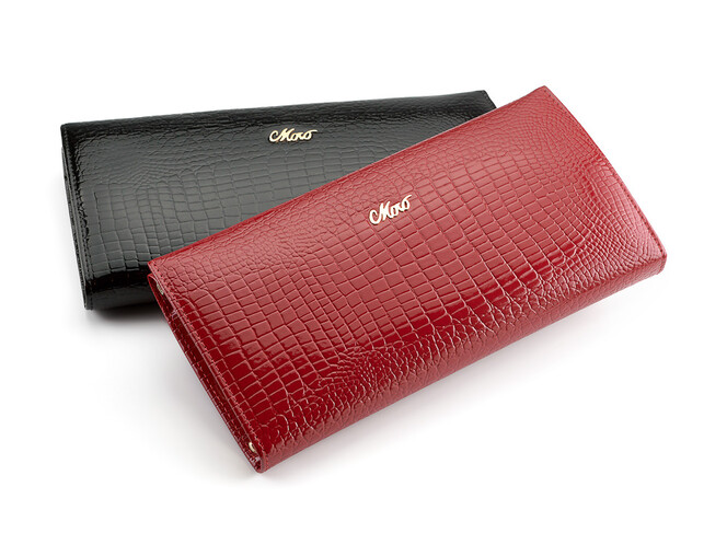 Элегантный женский кошелёк из натуральной кожи Moro&Jenny 59055 E красный, Цвет: Красный, Тип и  фактура кожи: лаковая, фото , изображение 5