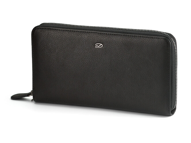 Кожаный мужской клатч на молнии S.T. Dupont 4-460 чёрный, фото , изображение 2