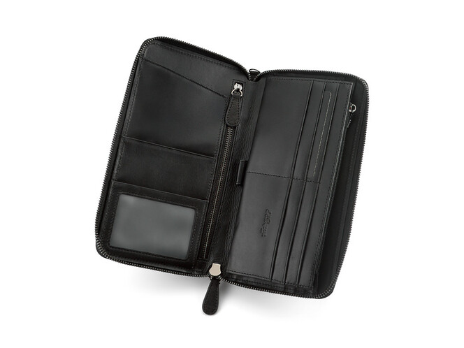 Кожаный мужской клатч на молнии S.T. Dupont 4-460 чёрный, фото , изображение 4
