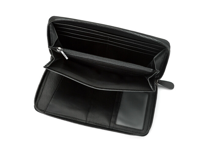 Кожаный мужской клатч на молнии S.T. Dupont 4-460 чёрный, фото , изображение 5