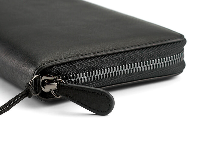 Кожаный мужской клатч на молнии S.T. Dupont 4-460 чёрный, фото , изображение 6