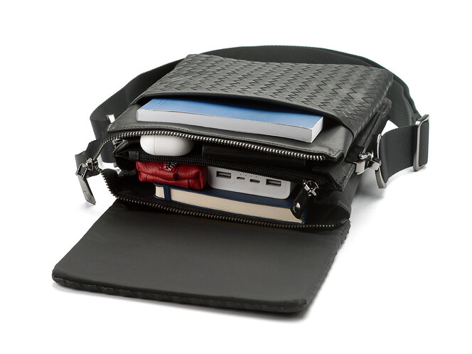 Кожаная мужская сумка LeGRAND collection 2078-4M Black чёрная, фото , изображение 7