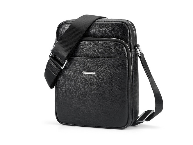 Сумка чоловіча з натуральної шкіри LeGRAND collection 6856-4X чорна, фото , зображення 2