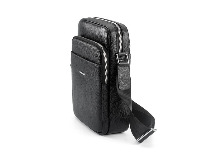 Сумка чоловіча з натуральної шкіри LeGRAND collection 6856-4X чорна, фото , зображення 3