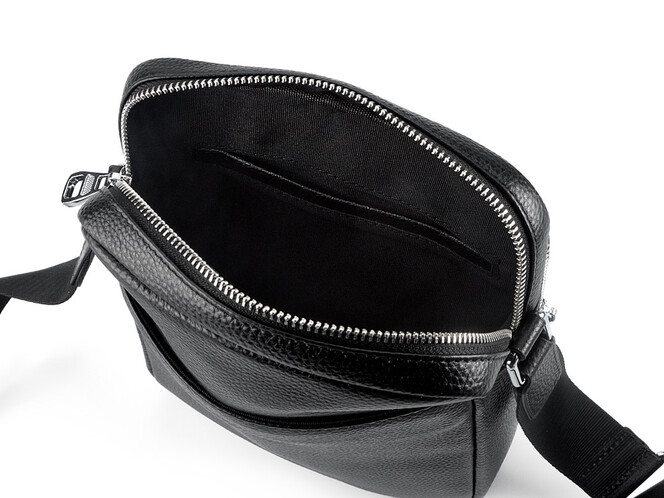 Сумка чоловіча з натуральної шкіри LeGRAND collection 6856-4X чорна, фото , зображення 9